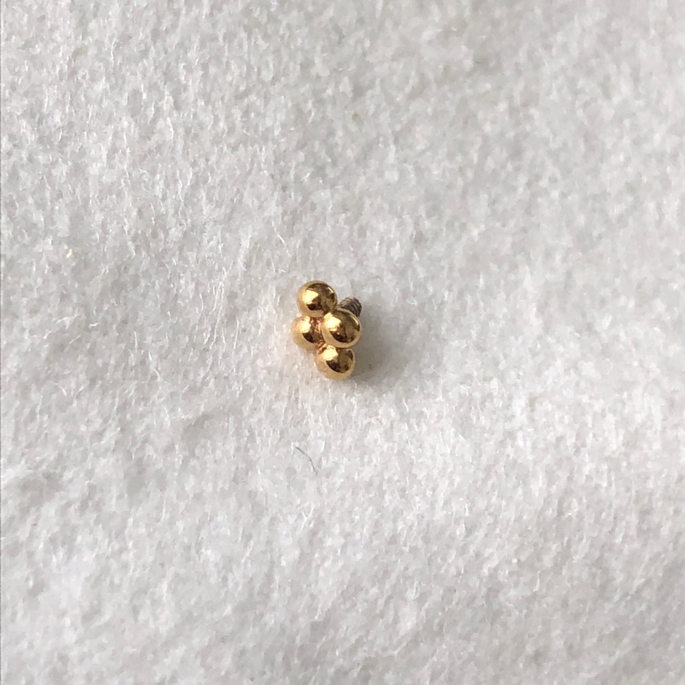 BVLA 14K solid yellow gold 4-ball threaded end